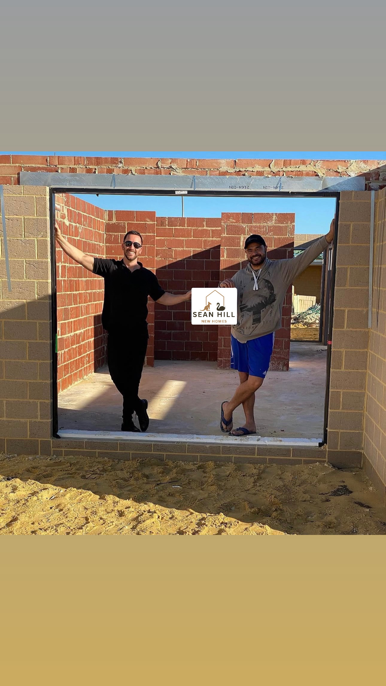 Celebration in doorway of home under construction